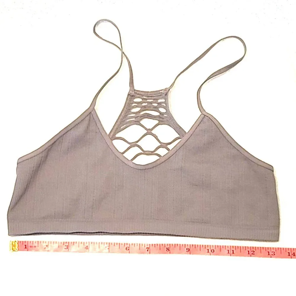 Free People Crop Cami Yoga Bralette Cut Out Athletic Tank Top Spaghetti Straps